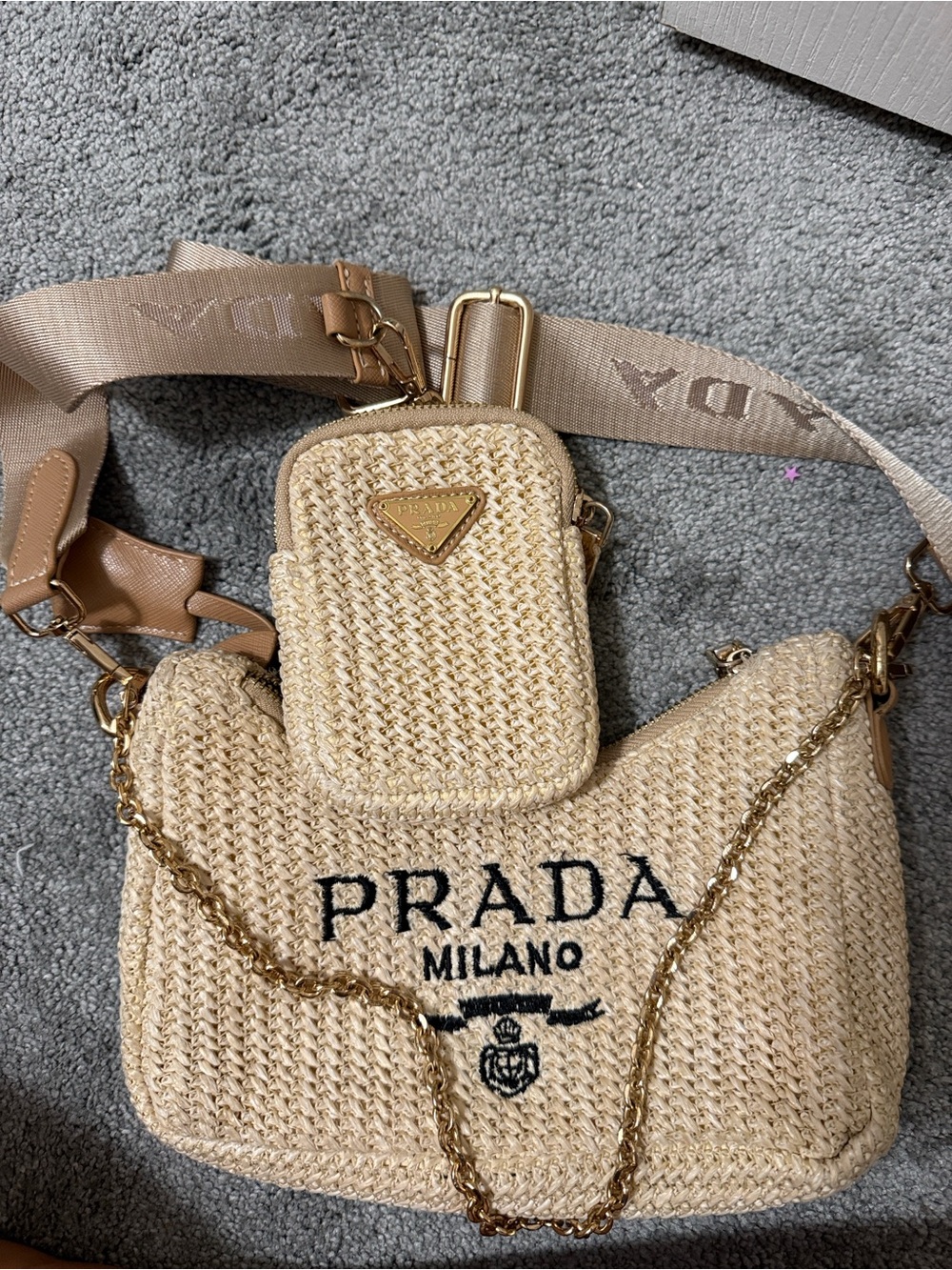Prada rafia bag